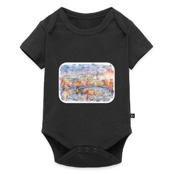 Moscou Russie Aquarelle Esquisse Dessinée Peinture - Body à manches courtes Premium Bébé - noir - Devant
