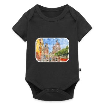 San Miguel De Allende Mexico Watercolor Sketch Dra - Baby Premium short-sleeve bodysuit - black - Front