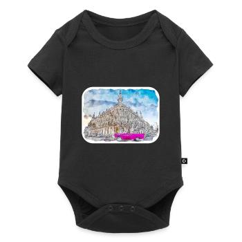 Habana Cuba Aquarelle Esquisse Dessinée Illustration - Body à manches courtes Premium Bébé - noir - Devant
