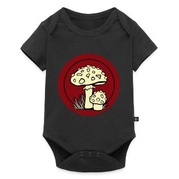 Champignon, cueilleur de champignons, venimeux, ranger - Body à manches courtes Premium Bébé - noir - Devant