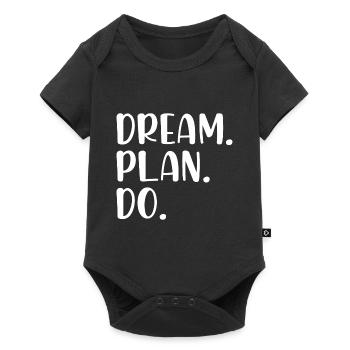 Dream Plan Do - Baby Premium Kurzarmbody - Schwarz - Vorne