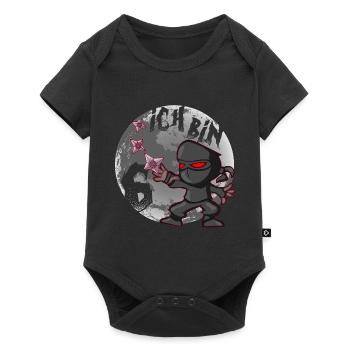 6. Geburtstag Ninja Junge 6 Jahre alt Ninja - Baby Premium Kurzarmbody - Schwarz - Vorne