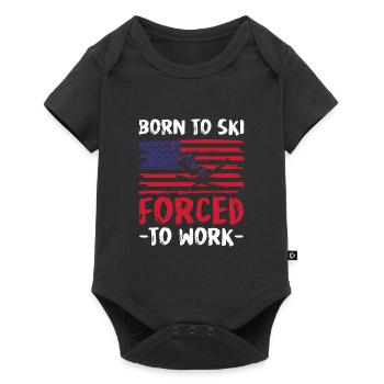 Ski Piste Moniteur de ski Skieur - Body à manches courtes Premium Bébé - noir - Devant