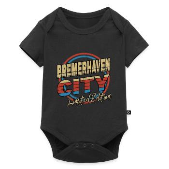 Bremerhaven Germany City Font 80s Style - Baby Premium short-sleeve bodysuit - black - Front