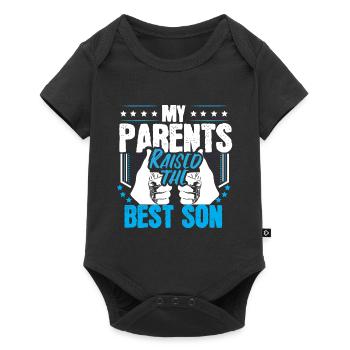 Bester Sohn Junge Geschenk - Baby Premium Kurzarmbody - Schwarz - Vorne