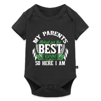 Meilleur cadeau de mère de fils - Body à manches courtes Premium Bébé - noir - Devant