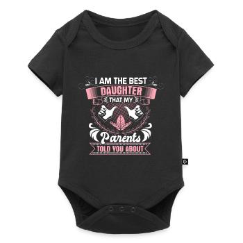 Daughter Love Cute Gift - Baby Premium short-sleeve bodysuit - black - Front