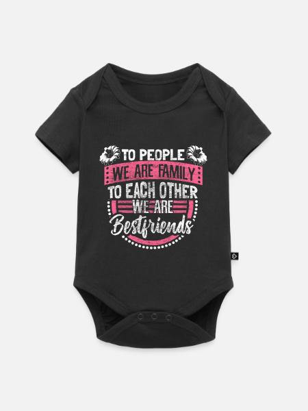 Mutter Tochter Freunde Mutterliebe - Baby Premium Kurzarmbody - Schwarz