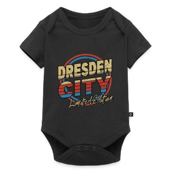 Dresden Germany City Font 80s style - Baby Premium short-sleeve bodysuit - black - Front