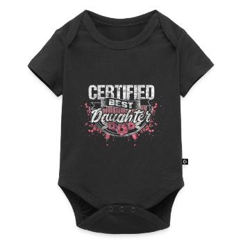 Fille Père Cadeau Drôle - Body à manches courtes Premium Bébé - noir - Devant