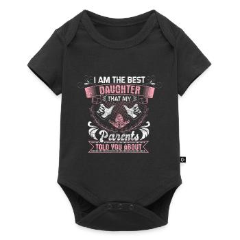 Idée cadeau de père fille - Body à manches courtes Premium Bébé - noir - Devant