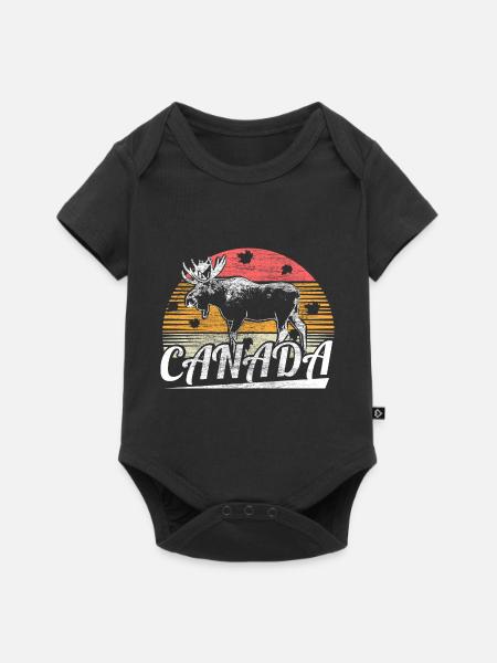 Kanada Schnee Nation Geschenk - Baby Premium Kurzarmbody - Schwarz