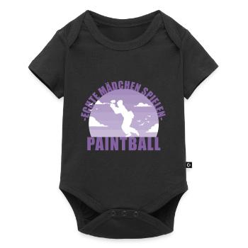 Paintball Paintballerin Gotcha Mädchen Geschenk - Baby Premium Kurzarmbody - Schwarz - Vorne