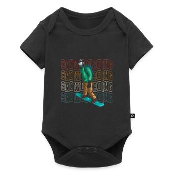 Snowboarding Ski - Baby Premium Kurzarmbody - Schwarz - Vorne