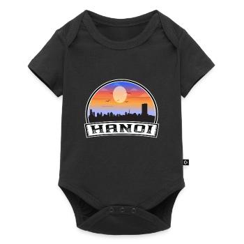Hanoi Vietnam Skyline Vintage Sunset Travel Souven - Baby Premium short-sleeve bodysuit - black - Front