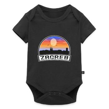Zagreb Croatie Skyline Vintage Sunset Travel Souve - Body à manches courtes Premium Bébé - noir - Devant