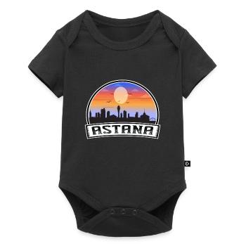 Astana Kazakhstan Skyline Vintage Sunset Travel So - Body à manches courtes Premium Bébé - noir - Devant
