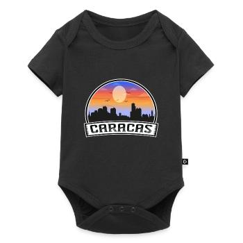 Caracas Venezuela Skyline Vintage Sunset Travel So - Baby Premium short-sleeve bodysuit - black - Front