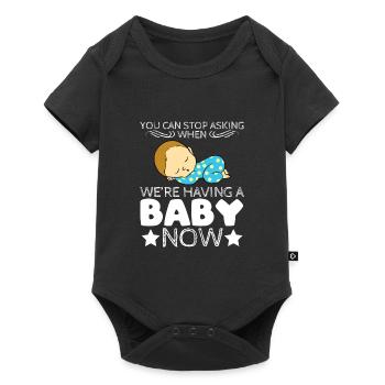 Title of tee-shirt de parentalité grossesse: - Body à manches courtes Premium Bébé - noir - Devant