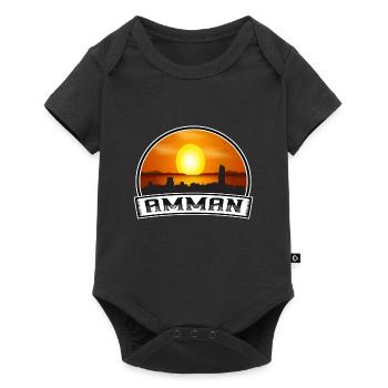 Amman Jordan Skyline Vintage Sunset Travel Souveni - Baby Premium short-sleeve bodysuit - black - Front