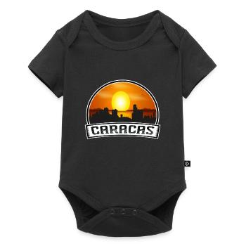 Caracas Venezuela Skyline Vintage Sunset Travel So - Baby Premium short-sleeve bodysuit - black - Front