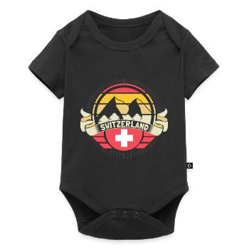 Idée cadeau Suisse Alpes Pride - Body à manches courtes Premium Bébé - noir - Devant