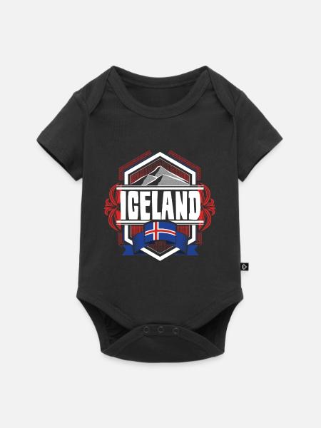 Island Isländer Land - Baby Premium Kurzarmbody - Schwarz