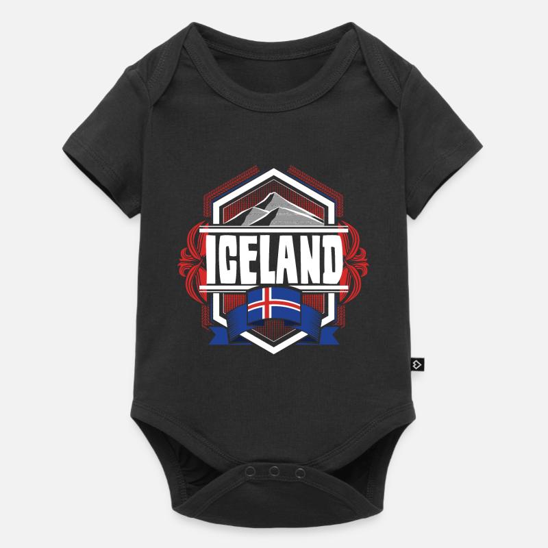 Islande Pays - Body à manches courtes Premium Bébé - noir