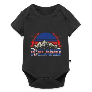 Iceland Horse Land Gift - Baby Premium short-sleeve bodysuit - black - Front
