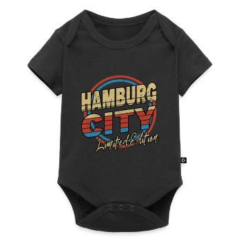 Hamburg Germany City Font 80s Style - Baby Premium short-sleeve bodysuit - black - Front