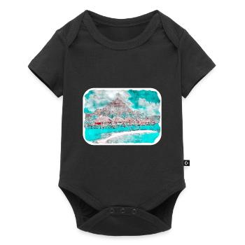 Maldives Watercolor Sketch Hand Drawn Illustration - Baby Premium short-sleeve bodysuit - black - Front