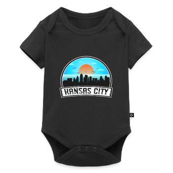 Kansas City Missouri Usa Skyline Vintage Sunset Tr - Baby Premium short-sleeve bodysuit - black - Front
