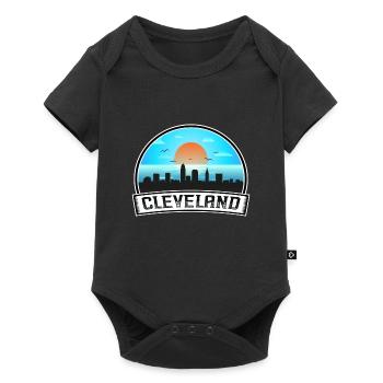 Cleveland Ohio Usa Skyline Vintage Sunset Travel S - Baby Premium short-sleeve bodysuit - black - Front