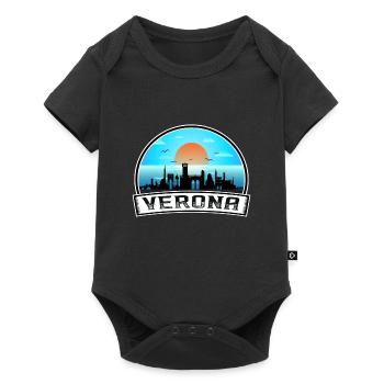 Vérone Italie Skyline Vintage Sunset Travel Souveni - Body à manches courtes Premium Bébé - noir - Devant