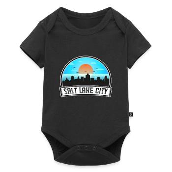 Salt Lake City Utah États-Unis Skyline Vintage Sunset Tra - Body à manches courtes Premium Bébé - noir - Devant