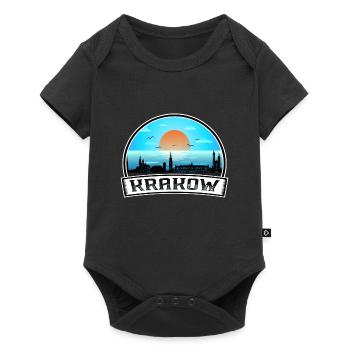 Cracovie Pologne Skyline Vintage Sunset Travel Souven - Body à manches courtes Premium Bébé - noir - Devant