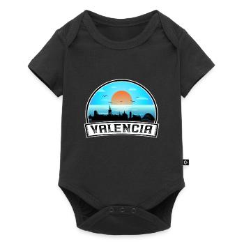 Valencia Spain Skyline Vintage Sunset Travel Souve - Baby Premium short-sleeve bodysuit - black - Front
