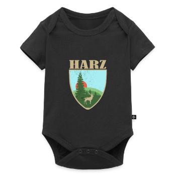 Harz Gebirge - Baby Premium Kurzarmbody - Schwarz - Vorne