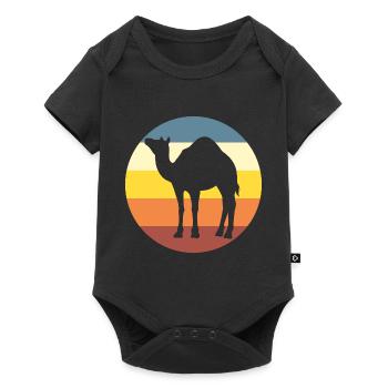 Chameau, nature, faune, animal du désert, vintage - Body à manches courtes Premium Bébé - noir - Devant