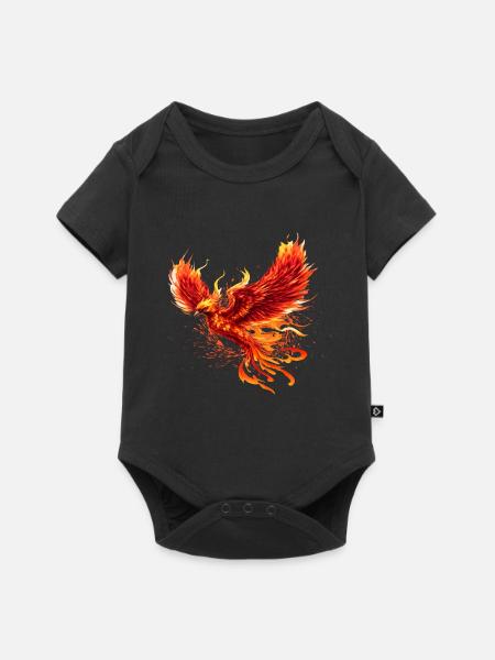 Phoenix Firebird majestätisches Krafttier - Baby Premium Kurzarmbody - Schwarz