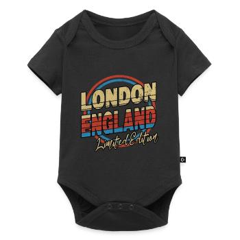 London England UK City Font 80s Style - Baby Premium short-sleeve bodysuit - black - Front
