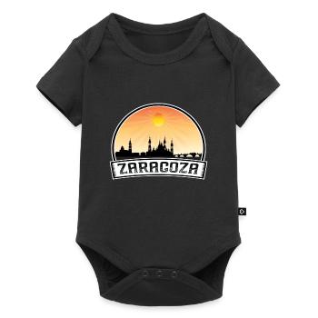 Saragosse Espagne Skyline Vintage Sunset Travel Souve - Body à manches courtes Premium Bébé - noir - Devant