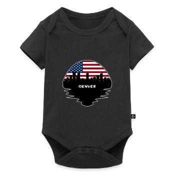 Denver Colorado États-Unis Flag Skyline Silhouette Voyage - Body à manches courtes Premium Bébé - noir - Devant