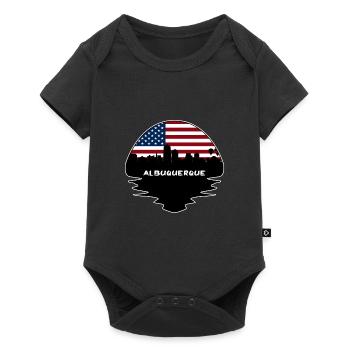Albuquerque Nouveau-Mexique États-Unis Flag Skyline Silhouette - Body à manches courtes Premium Bébé - noir - Devant