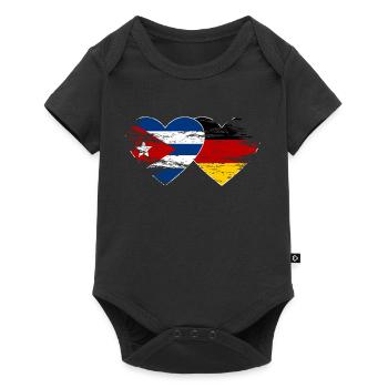 Cuba, Allemagne, drapeau, utilisé, coeur - Body à manches courtes Premium Bébé - noir - Devant
