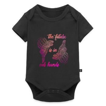 The future is in our hands - Baby Premium short-sleeve bodysuit - black - Front