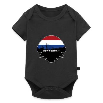 Rotterdam Pays-Bas Drapeau Skyline Silhouette Trav - Body à manches courtes Premium Bébé - noir - Devant