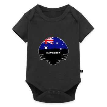 Canberra Australia Flag Skyline Silhouette Travel - Baby Premium short-sleeve bodysuit - black - Front