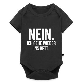 Nein ich gehe wieder ins Bett - Baby Premium Kurzarmbody - Schwarz - Vorne