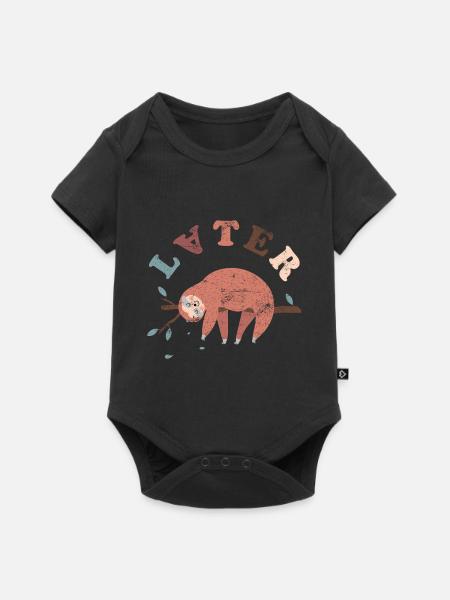 Later Faultier - Baby Premium Kurzarmbody - Schwarz